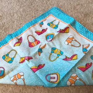 Purse and shoe patterned cotton scarf